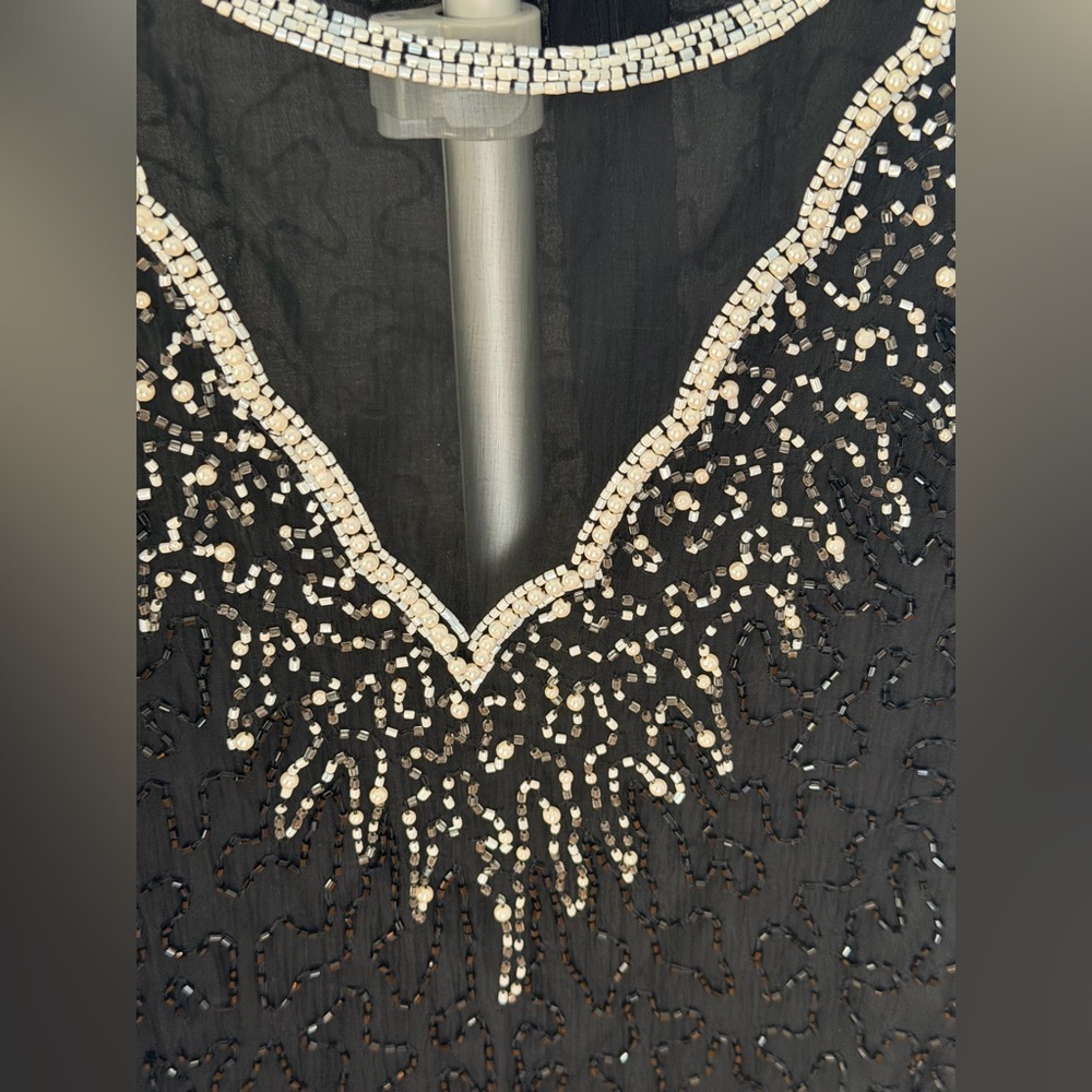Silk Vintage Papell Boutique Evening Beaded Top - Picture 7 of 15